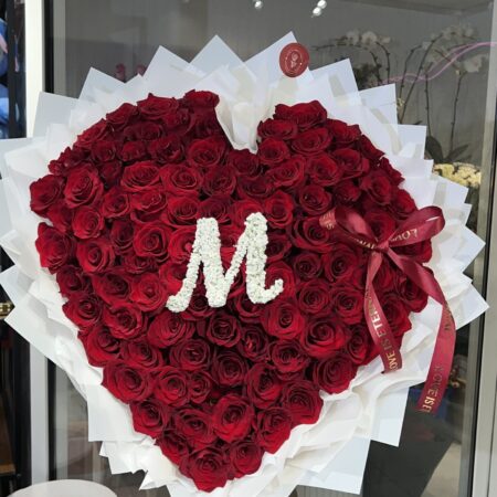 Heart Shape Red Rose Bouquet